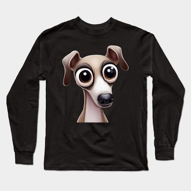 The Racing Star Greyhound Long Sleeve T-Shirt by Art By Mojo